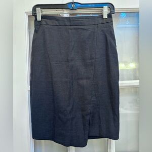 Tiger of Sweden Deep Sea Navy Wool Designer Chic Front Slit Pencil Skirt Size XS